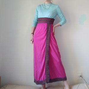Vintage 1970's Empire Waist Maxi Dress